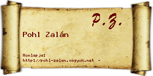 Pohl Zalán névjegykártya