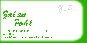 zalan pohl business card